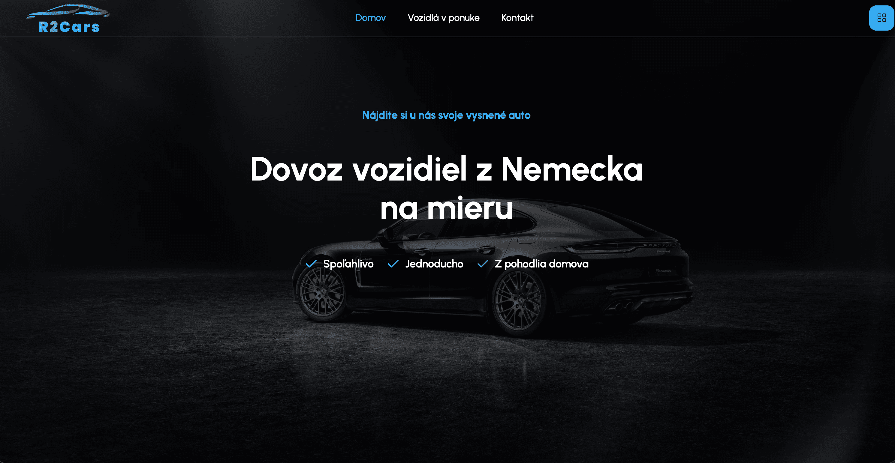 Webová stránka pre firmu DOVOZ VOZIDIEL, s.r.o.